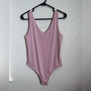 Maurices Pale Pink Bodysuit Tank Style V Neck